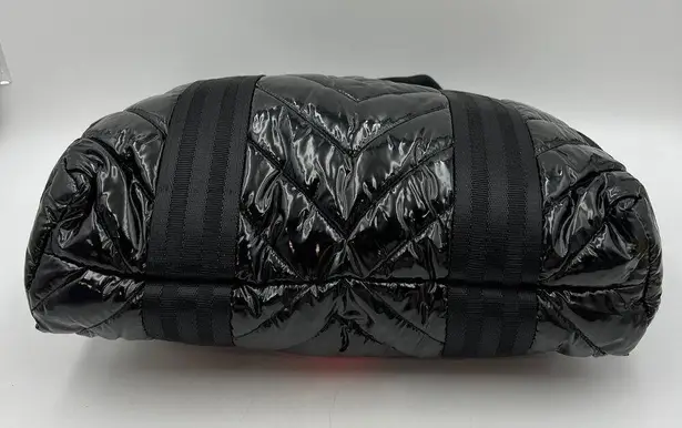 Think Royln Telluride Chevron Tote Quilted Puffer Black