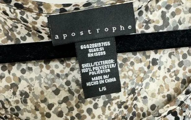 Apostrophe Sleeveless Blouse Size Large