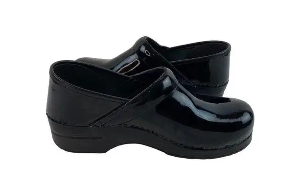Dansko Black Patent Leather Comfort Clog Shoes Womens 10.5-11 Nurse Professional