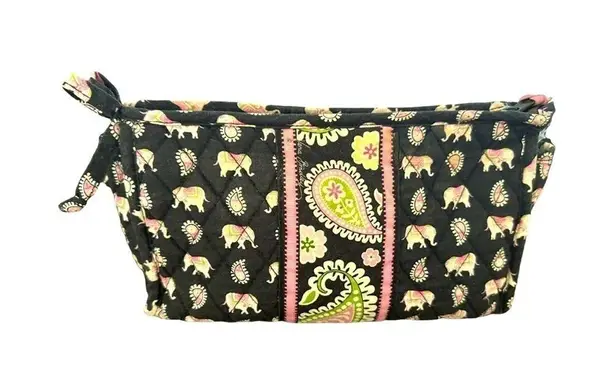 Vera Bradley  large cosmetics makeup bag- retired elephant patten