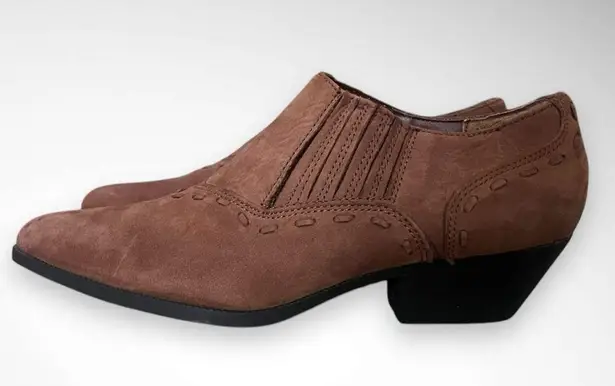 ELLEMENNO Rodeo Women's Brown Leather Western Style Ankle Boots Size 8 | EUC