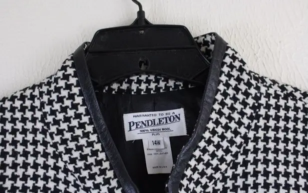 Pendleton Vintage Wool Zip Houndstooth Jacket