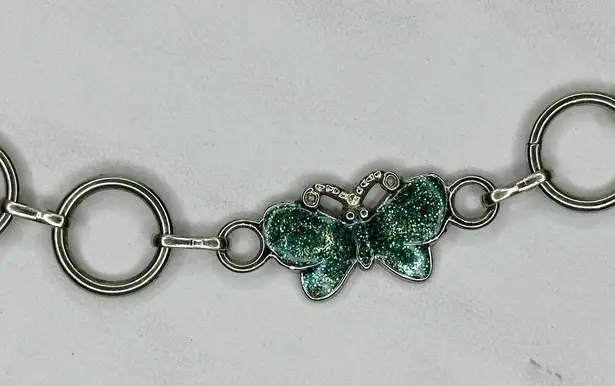 Silver Chain Belt Glitter Butterfly Y2K Size Extra Small (XS) Small (S) ✨