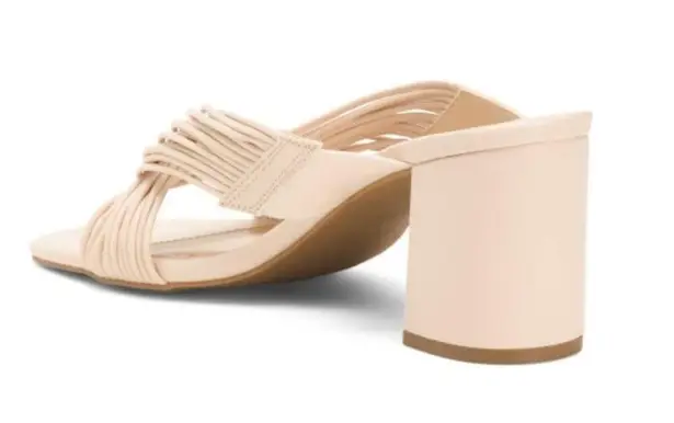 Adrienne Vittadini NEW Annalee Ivory Strappy Sandal Mule Heel, Size 9.5