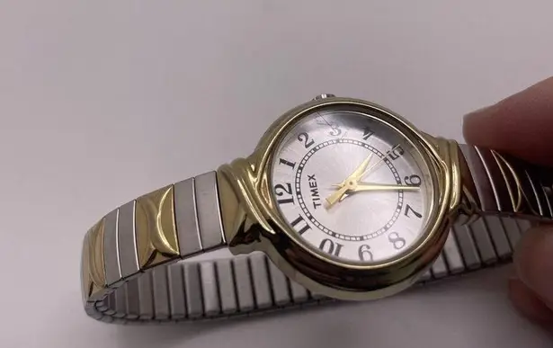 Timex Working - Woman’s Stretchy Expansion Band Wrist Watch Two Tone