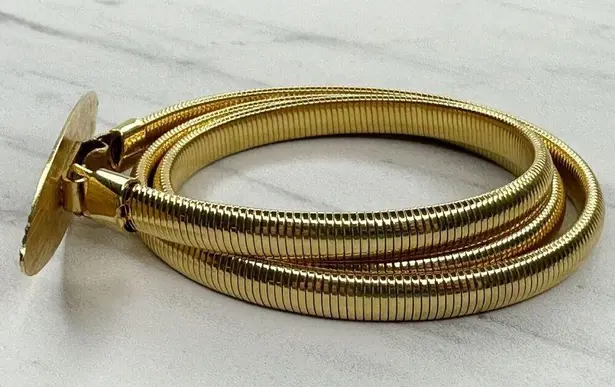 Cinch Vintage Gold Tone Oval Buckle Coil Stretch  Belt Size XS Small S