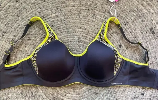 NWT Freya Lime Green & Grey Sonic UW Molded Activewear Sports Bra Sz 30