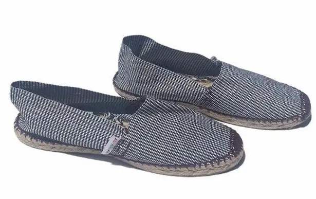 Handmade Spanish Espadrilles Gingham Brown/White Brown Size 12