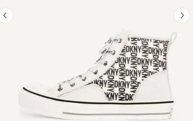 DKNY  sz 7/ 8.5  shell toe high top‎ canvas sneakers NWT - Image 1