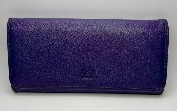 Loewe Purple Bifold Continental Wallet w/ Anagram - Preowned