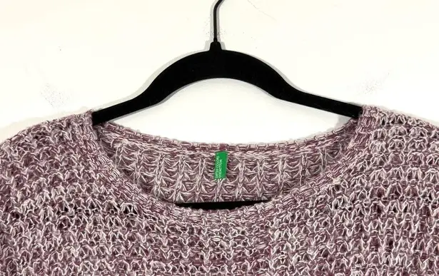 United Colors Of Benetton Purple Chunky Knit Crew Neck Sweater