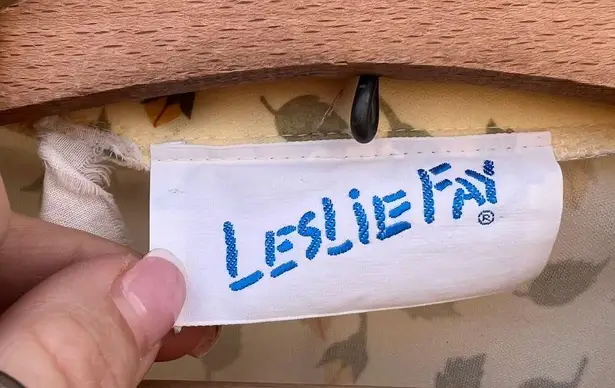 Leslie Fay Vintage floral feather leaf yellow belted dress