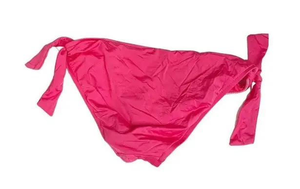 Mossimo S Hot Pink Low Rise Bikini Bottom Hipster Tie Side Accent Summer Beach