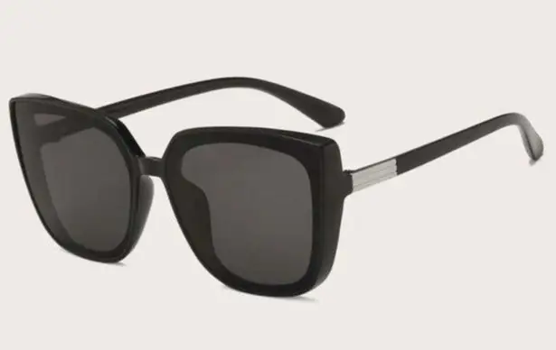 Black Oversized Sunglasses Square Retro Style New with Case