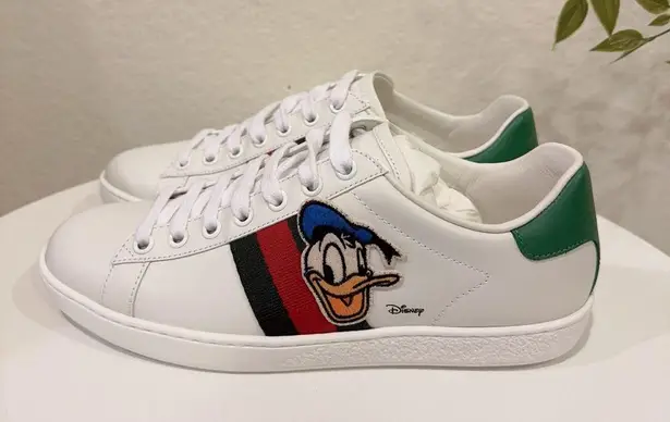 Gucci  x Disney Womens ACE Donald Duck Patch White Sneaker Size 36 New in Box - Image 4