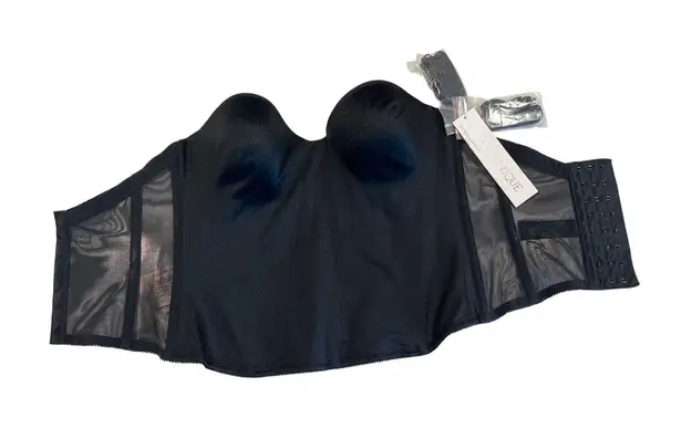 Dominique Black 8541 Ariel Hidden Underwire Longline Bra Size 34C Bridal $88