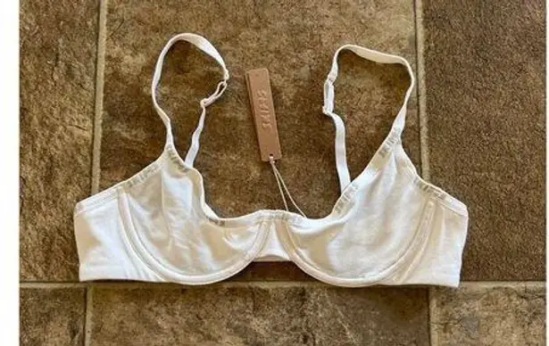 SKIMS Cotton Logo Underwire Demi Bra Marble Size 36A