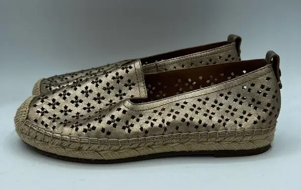 Patricia Nash Elena Gold Metallic Slip On Espadrille Shoes Size 7.5