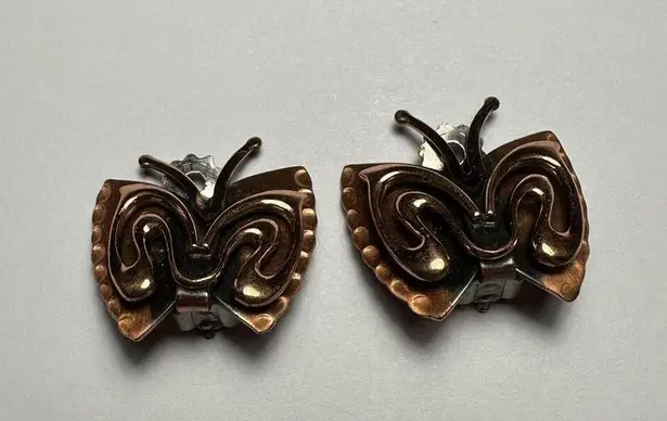 Signed Renoir Copper Butterfly Insect Clip On Clip
