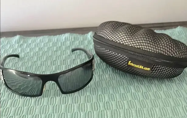 Sleek Black Sport Sunglasses with Dark Tinted Wrap
