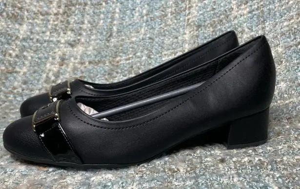 Piccadilly Cloud Rita II Women's Low Heel Buckle Pumps in Black Size 10