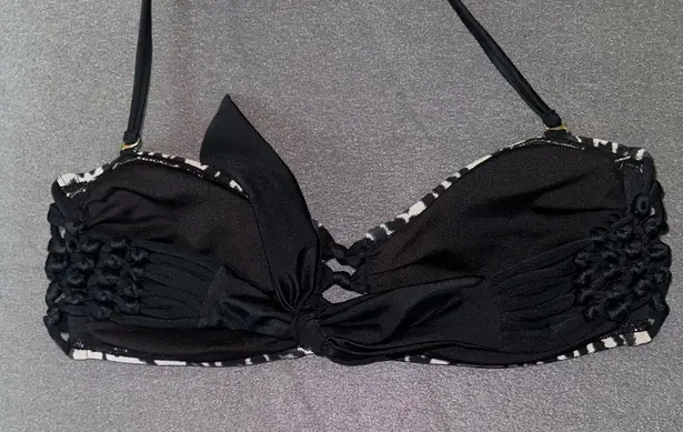 Y2K Style Cheetah Bikini Top Bandaeu Black Size XS