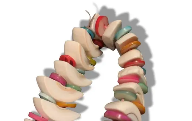 Funky Multicolored Ceramic Button Bracelet Multiple