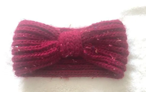 NEW Burgundy Knitted Headband Colorful Flecks Winter Outerwear Never Worn