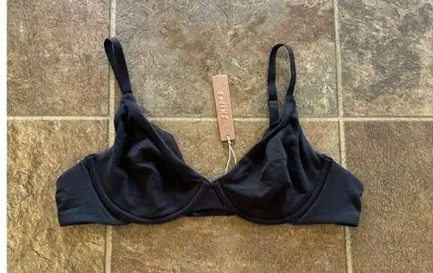 SKIMS Cotton Jersey T-shirt Bra Soot Size 38B