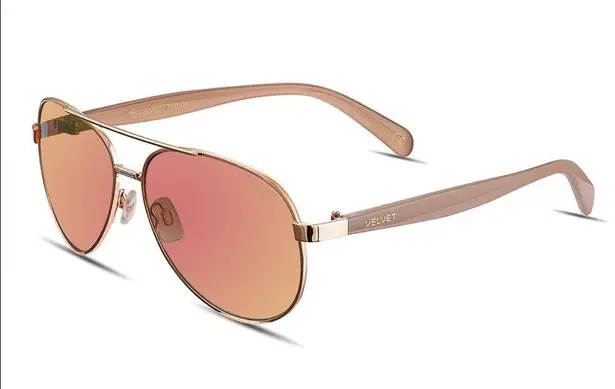 New Velvet Trends Rose Gold Wire Aviator Frame Sunglasses