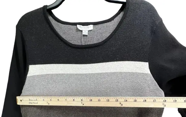 Katherine Barclay Dress Womens Large Knit Sweater Geometric Striped Career NWT