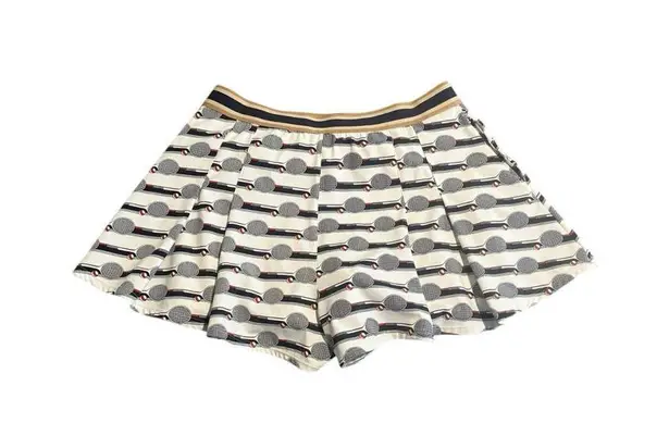 The Upside Skort Womens L Red White Blue Pleated Tennis Print Short Lined Skirt Size L