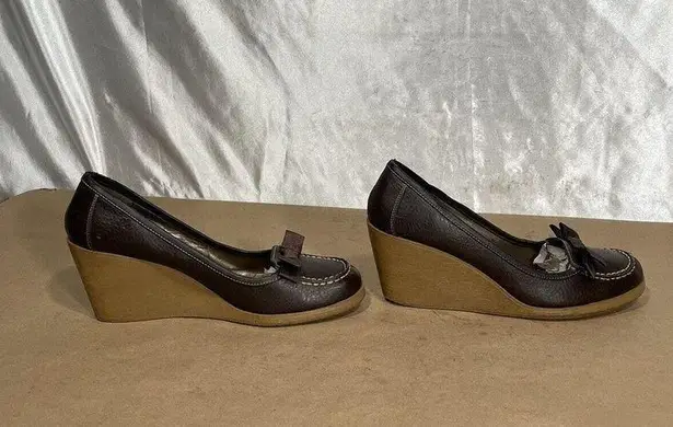 Lower East Side Vintage  Y2K 90’s Brown Wedge Loafers Mary Jane Sz 10