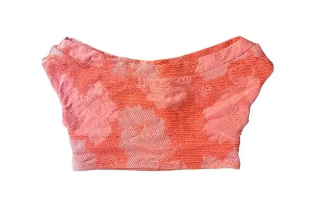 NEW Seea x Free People Chicama Surf Cap Sleeve Crop Top Coral Squeeze Size XS Orange Size M