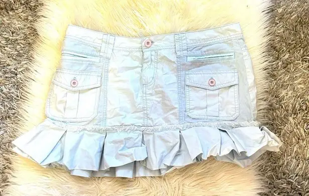 Light Blue Ruffled Mini Skirt Size 10