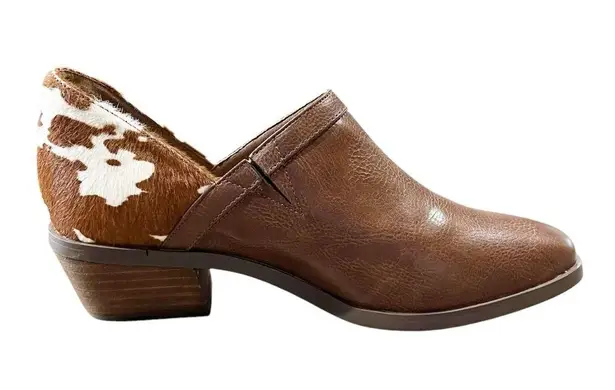 Yellow Box NEW Laynee Leather Cow Hair Shooties Ankle Boooties Brown Size 7.5