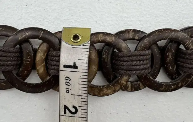 Vintage 90’s Brown Coconut Shell Tie Wrap Around Women's Belt Brown Y2K