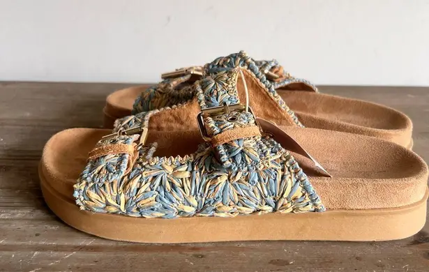 Mila Paoli Woven 2 Strap Women's Buckle Sandal Size 9 #B1944 Blue