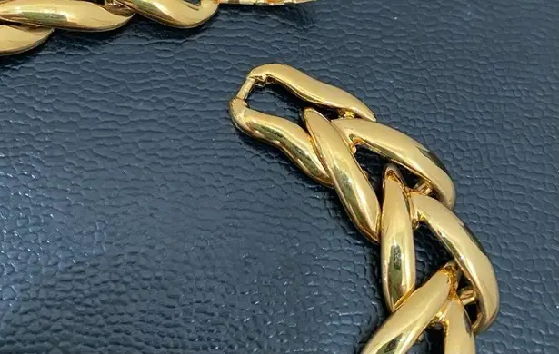 Vintage NAPIER Pat 4.774.749 Gold Link Chain 16” Chunky Necklace 62.7g