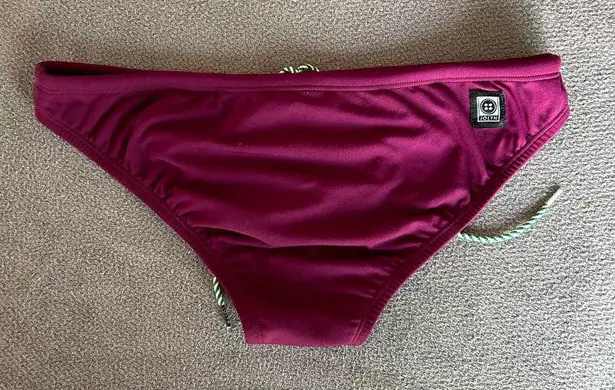 Jolyn Midl Full Coverage Drawstring Active Bikini Bottoms in Cabernet Medium Purple