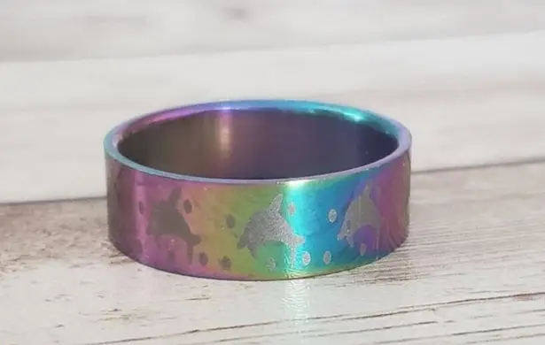Multicolored Ring with Dolphin Design