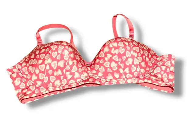 Torrid Curve Push Up Plunge Bra Women’s Size 50C Wire Free Pink Heart Print