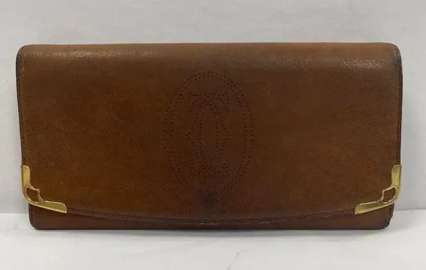 Cartier Brown Leather Marcello Long Wallet - Preowned