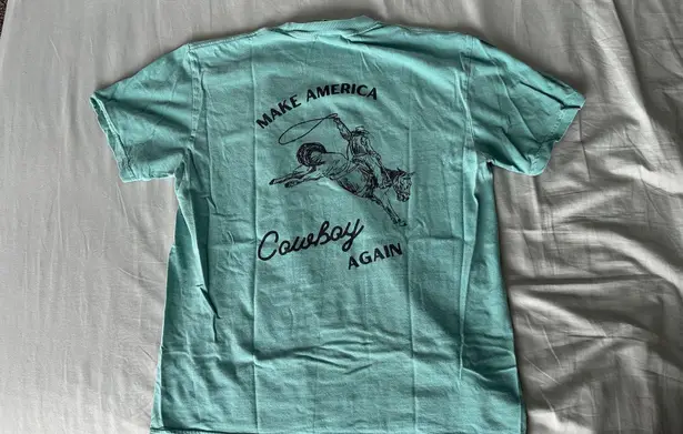 Make America Cowboy Again Comfort Colors Unisex Sz M Graphic T