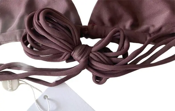 Mikoh new  ༄ Indies Macramé Sexy String Bikini Triangle Top ༄ Fringe Wine ༄ Small