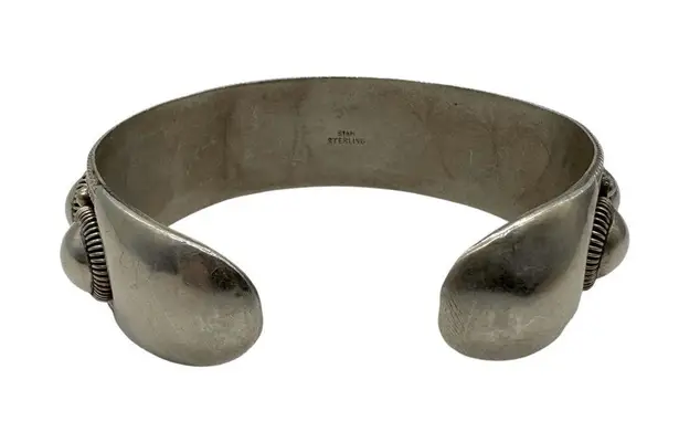 Siam Thailand Vintage Filigree Massive Silver Sterling Cuff Bracelet Pre 1948