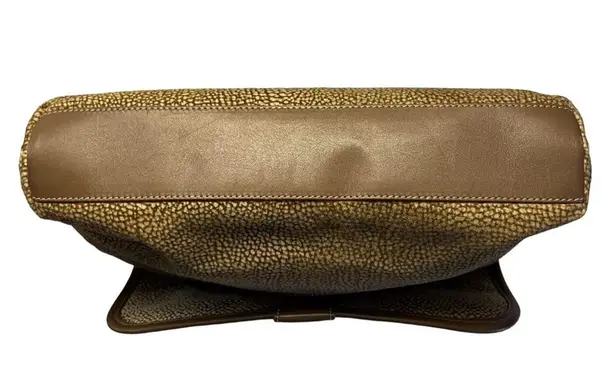 Vintage Borbonese Redwall Suede Clutch Eye of Partridge Italy Brown Leather