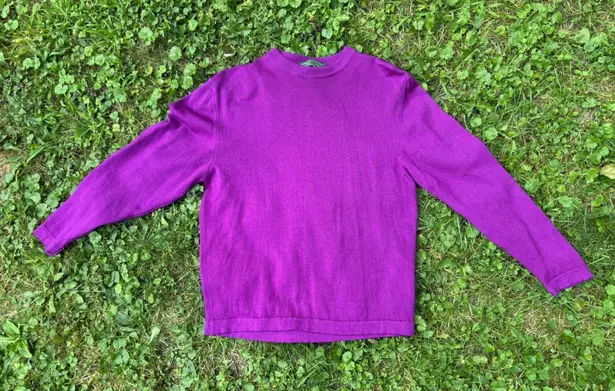 J. McLaughlin Purple Wool Sweater Crew Neck Long Sleeve Knit Top