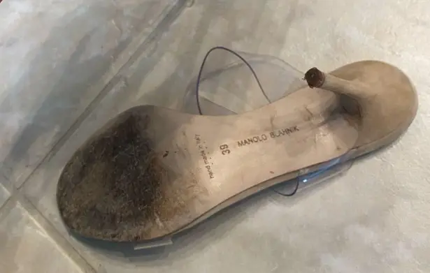 Manolo Blahnik "Scolto" suede sandal PVC slide 8/39