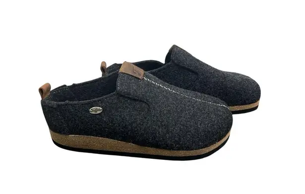 Tuffeln Wool Felt Clog Slippers Gray Cork Sole Men's 44 Comfort Cozy House Shoe Size undefined